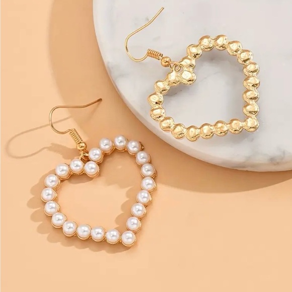 Pearl Heart Earrings-NWT - Picture 3 of 4